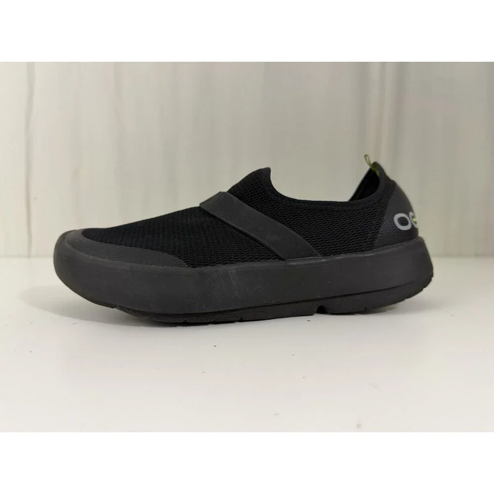 Oofos OOmg Low Shoes Slip On Black Lightweight Recovery Mesh Women's 7